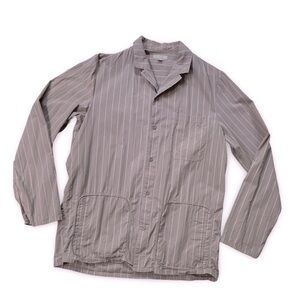 COS men’s Grey pinstripe overshirt pocket detailing and camp collar S As New